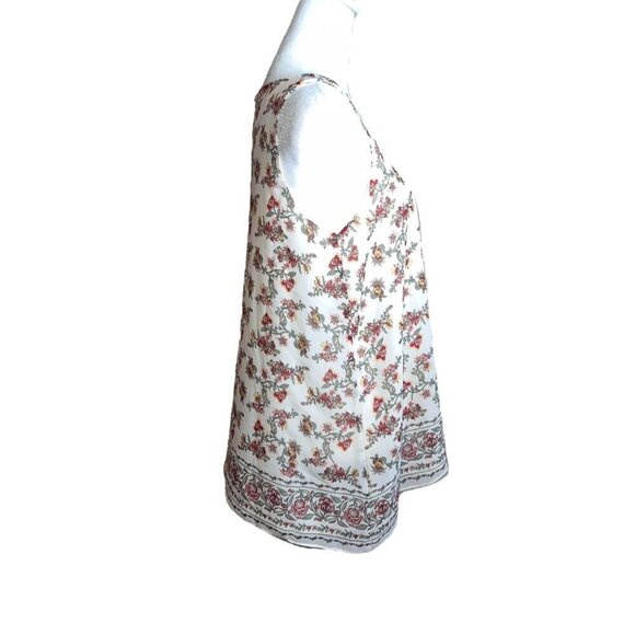 MAX STUDIO Sleeveless Floral Boho Top Y2K Handkerchief Tunic Fairycore Size Med - Picture 4 of 10